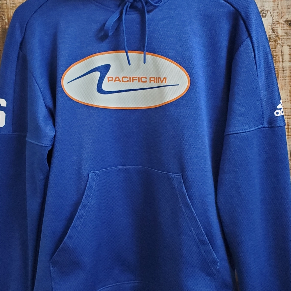 Adidas Climawarm Pullover Hooded Sweatshirt Size Large Blue